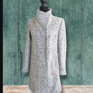 Kenneth Cole Asymmetrical Wool Boucle Walker Coat